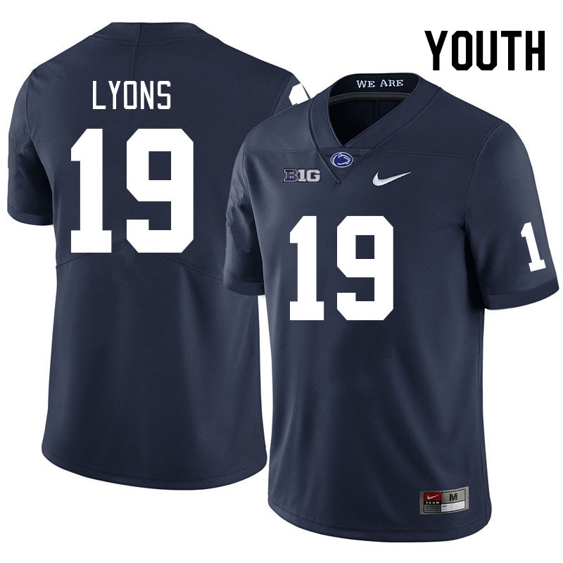 Youth #19 Jameial Lyons Penn State Nittany Lions College Football Jerseys Stitched Sale-Navy - Click Image to Close